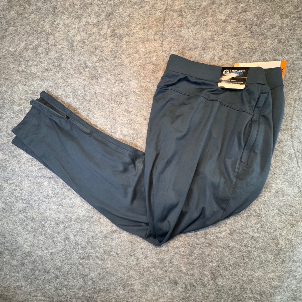 Mondetta Outdoor Project Mens XXL Performance Jogger Pants Gray Ankle Zip New